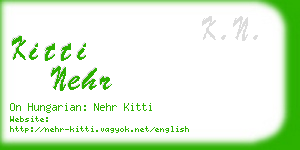 kitti nehr business card